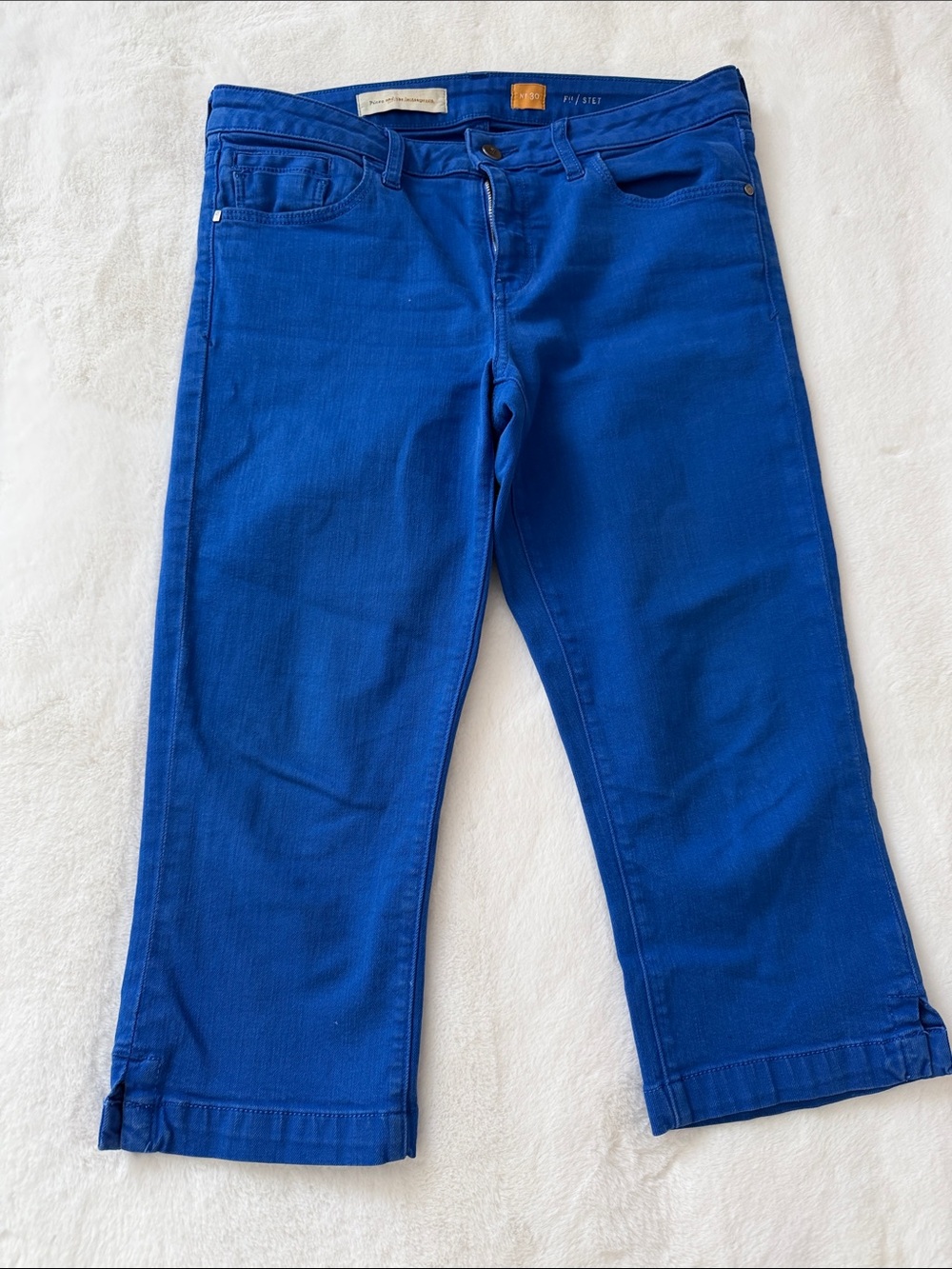 Anthropologie Pilcro & The Letterpress Electric Blue Cropped Jeans
